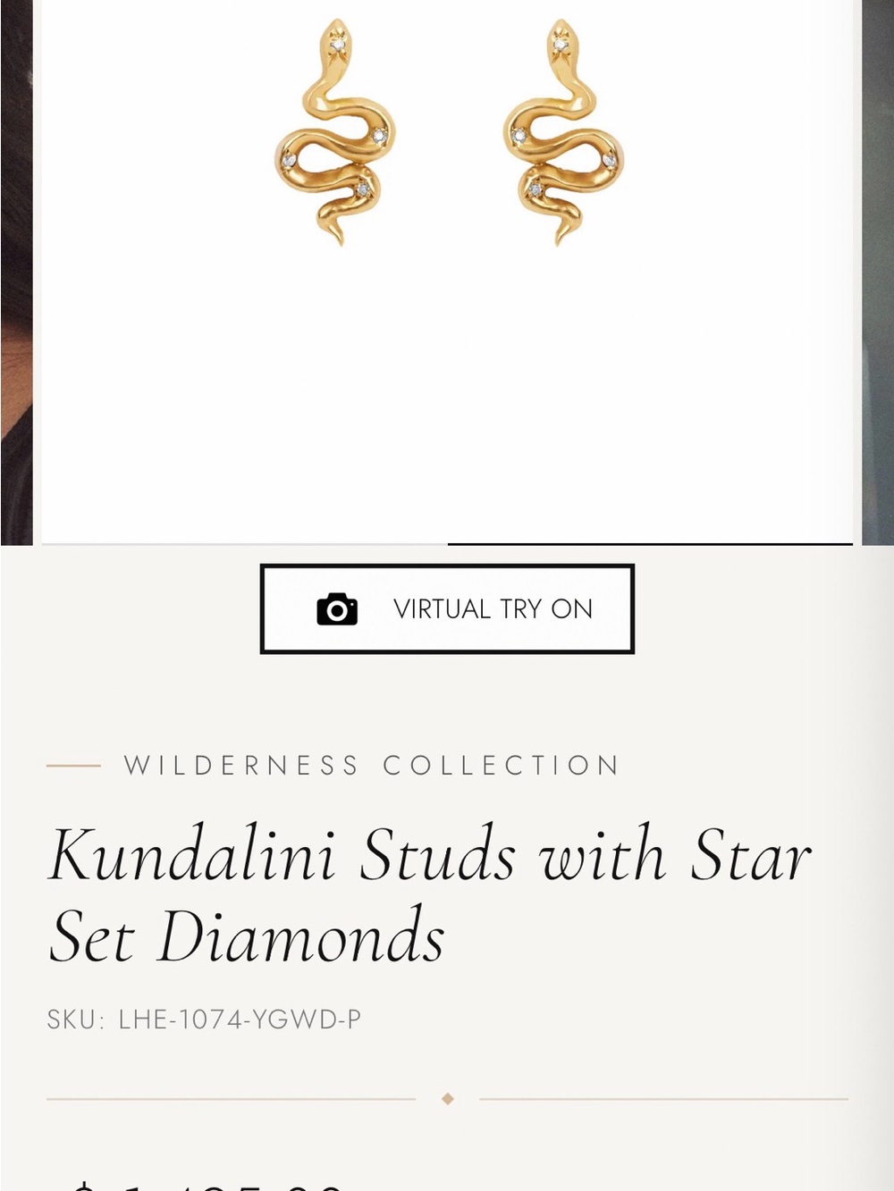 Logan Hollowell Gold Snake Twist Stud Earrings - Picture 3 of 3